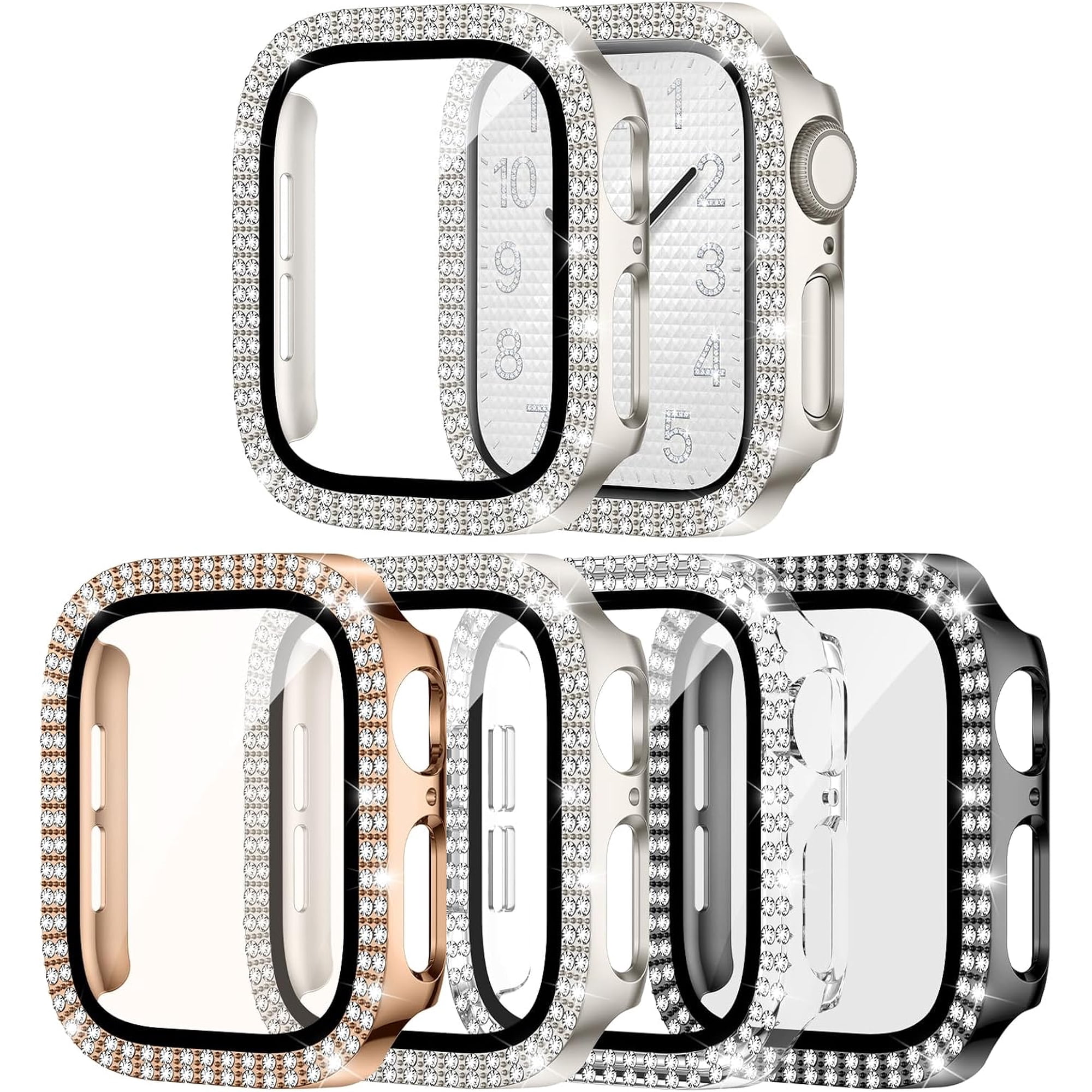4 Pack Privacy Bling Case with Tempered Glass Screen Protector for ...