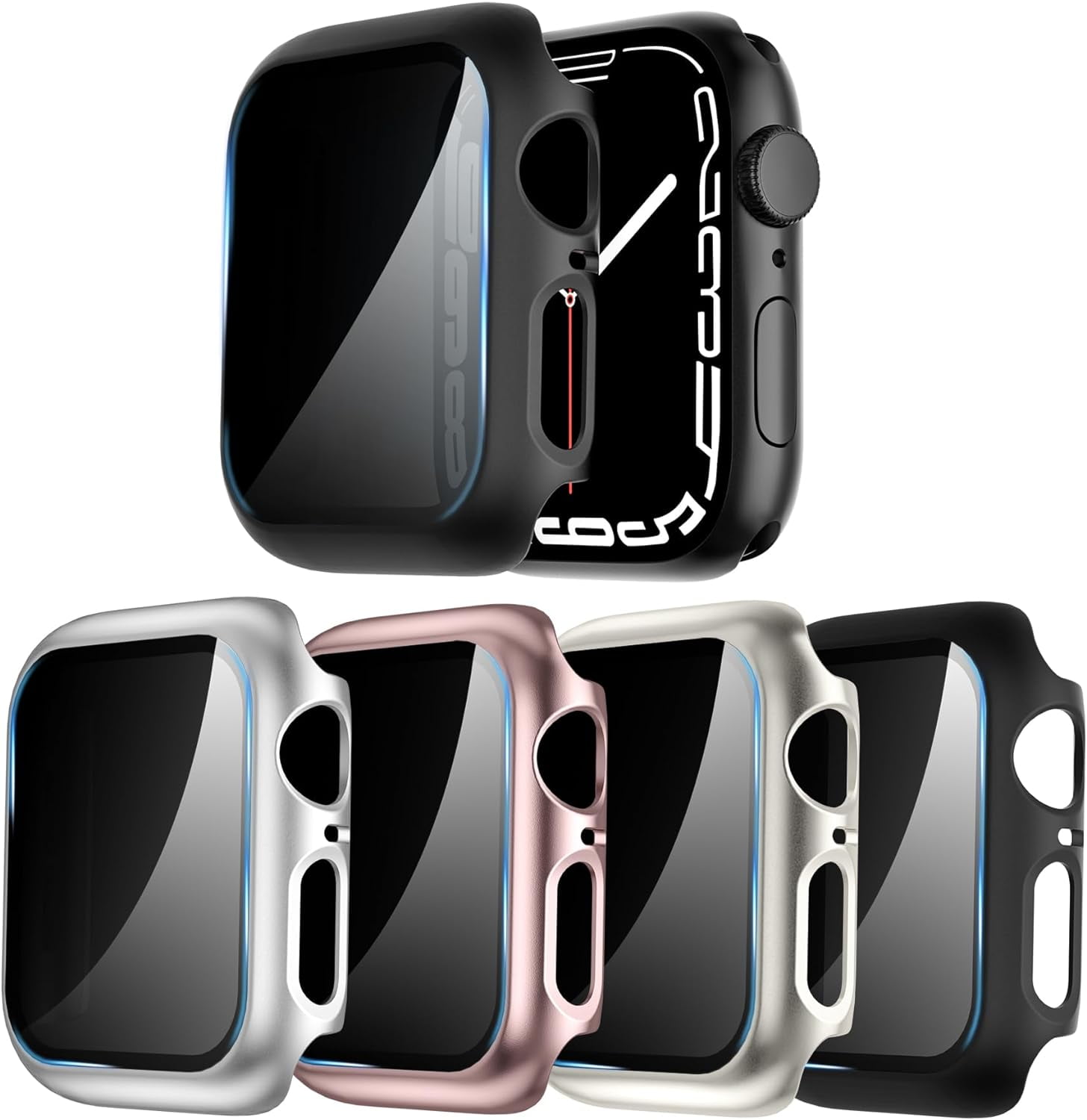 4 Pack Privacy Screen Protector for Apple Watch Case Series 6 5 4 44mm Anti Spy PC Hard Bumper Tempered Glass Ultra Thin Bubble Free Film for iWatch 44mm Walmart Business Supplies