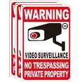 thumbnail image 1 of 4-Pack Private Property No Trespassing Signs, 12"x8" Video Surveillance Signs Outdoor with Reflective Material, Warning Signs for Property Security and Home/Yard Camera Signs, 1 of 5