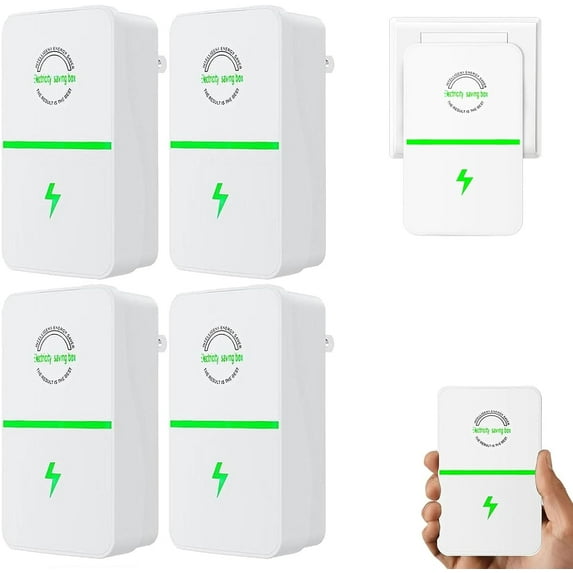 4 Pack Pro Power Saver Stop Watt Energy Saving Device, Household Power Saver, Stopwatt Energy Saving Plug in Devices- for Household Stable Voltage High Efficiency Energy Savers 90V-250V