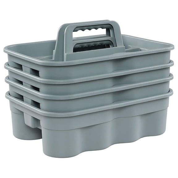 4-Pack Products Deluxe Carry Caddy for Cleaning Products, 2 Compartment Plastic Cleaning Basket