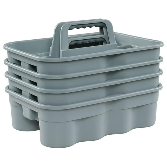 4-Pack Products Deluxe Carry Caddy for Cleaning Products, 2 Compartment Plastic Cleaning Basket