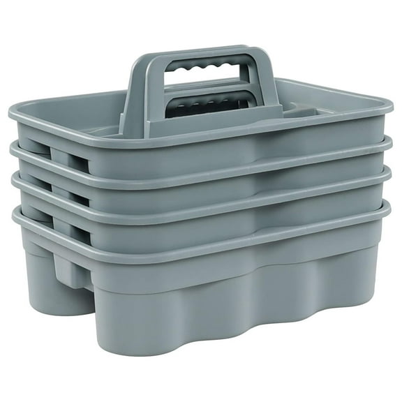 4-Pack Products Deluxe Carry Caddy for Cleaning Products, 2 Compartment Plastic Cleaning Basket