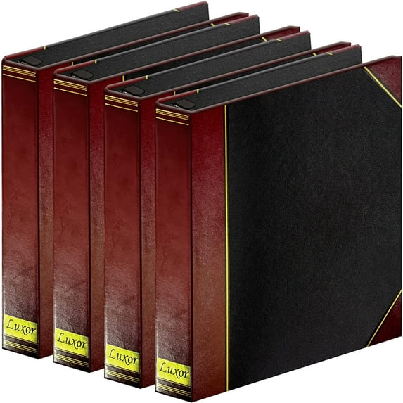 4 Pack of Professional Luxor 3 Ring Binder 1 Inch Locking Slant Angle D ...