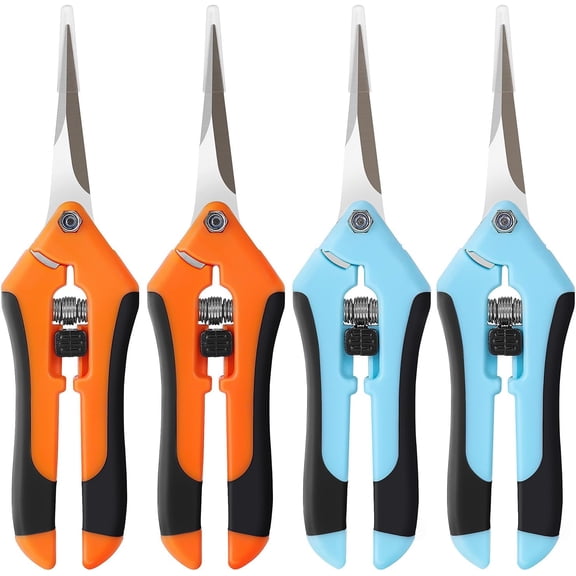 4 Pack Pruning Shears, 6.5 Inch Garden Scissors Gardening Hand Pruning Snips with Straight Stainless Steel Precision Blades for Gardening Flower Plant Precise Trimming and Pruning Maintenance