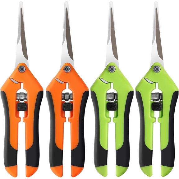 4 Pack Pruning She , 6.5 Inch Garden Scissors Gardening Hand Pruning Snips with Straight Stainless Steel Precision Blades for Gardening Flower Plant Precise Trimming and Pruning Maintenance
