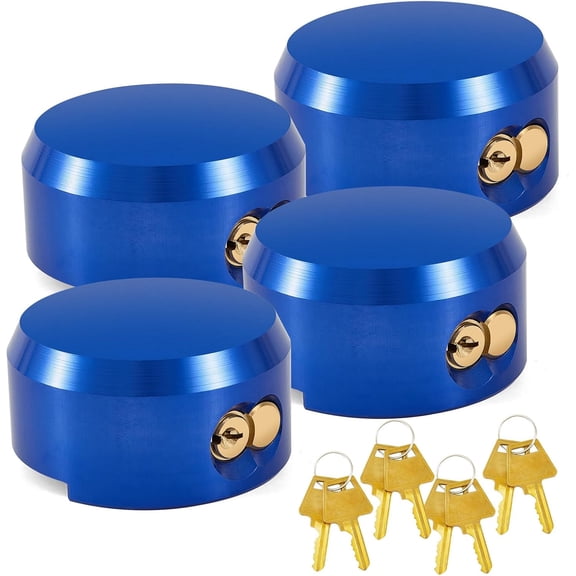 4 Pack Puck Lock for Trailers Keyed Alike, 6061 Solid Aluminum Trailer Door Locks Hockey Puck Locks, Reinforced Hidden Shackle Padlocks for Trailers Trucks Vans Shed Gates w/8 Keys