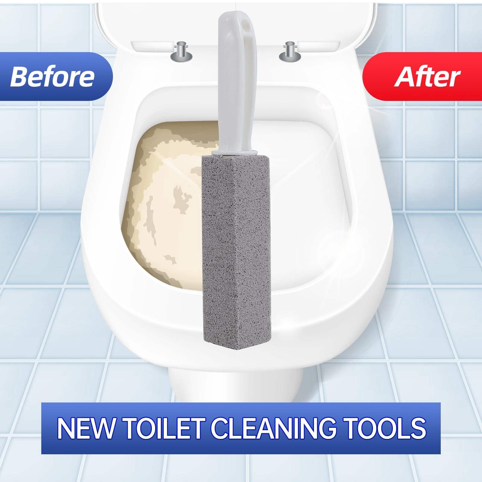 Pool Ring Clean 4 Pack Pumice Cleaning Stone with Long Handle for Toilet Bowl Cleaner ...
