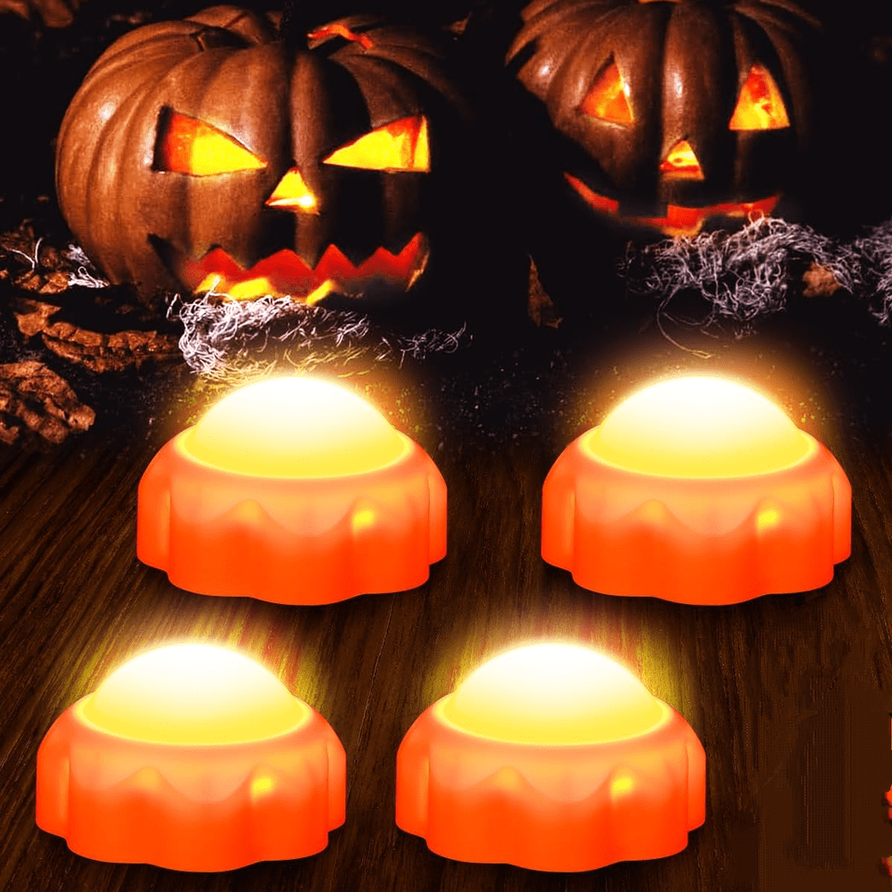 4 Pack Pumpkin Lights, Halloween Pumpkin Lights with Remote & Timer, Led Pumpkin Lights Battery