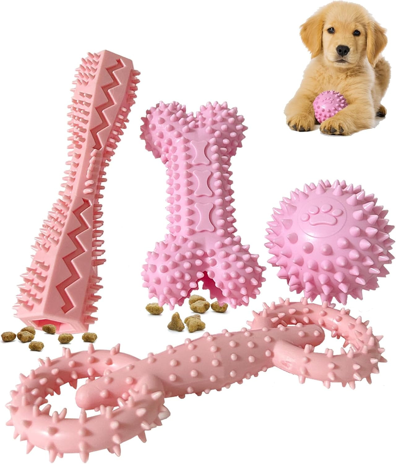 4 Pack Puppy Toys for 28 Months Pets Dog Chew Toy for Small Puppies