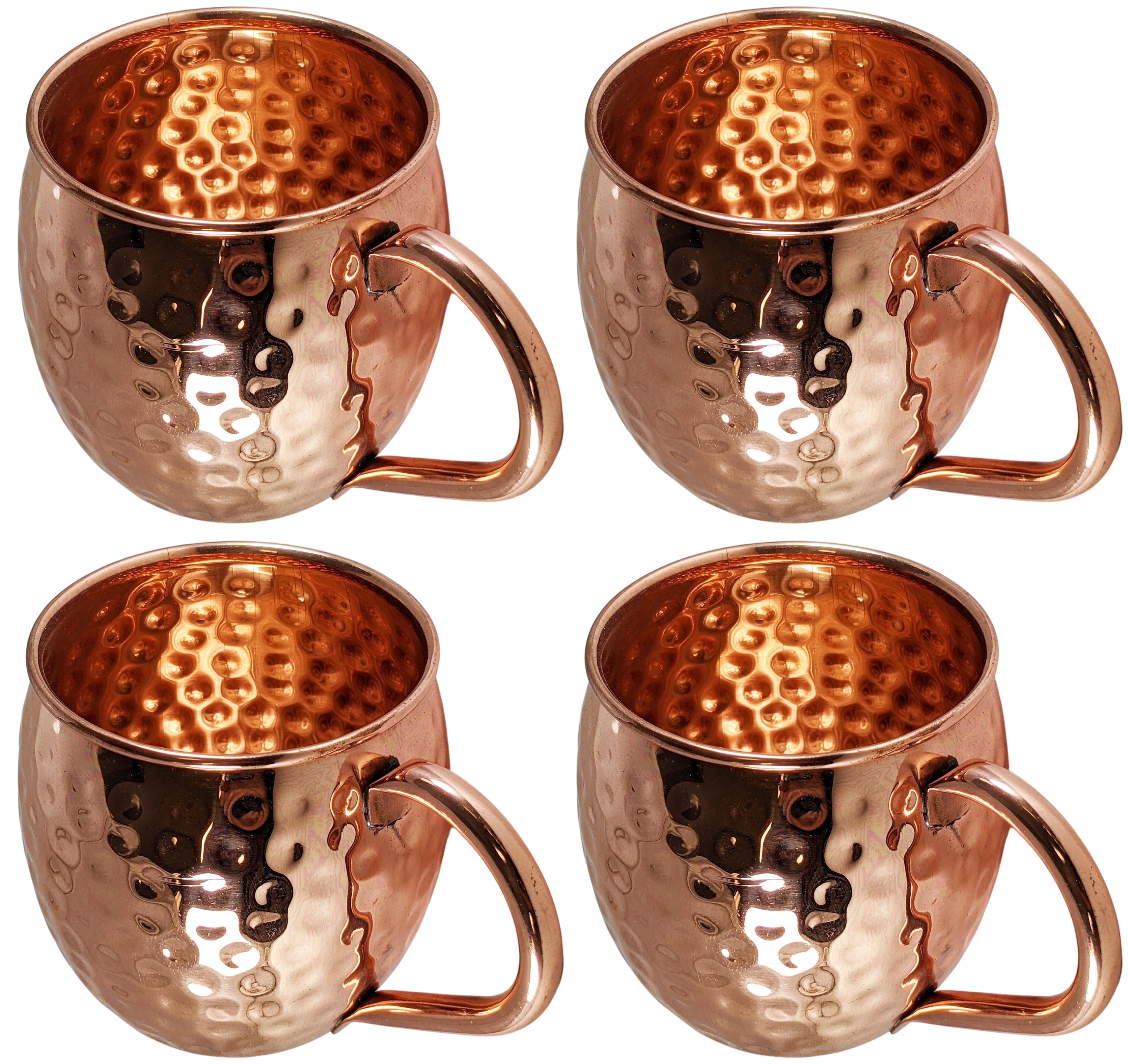 4 pack Pure Copper Moscow Mule Mugs - by SciencePurchase - Walmart.com