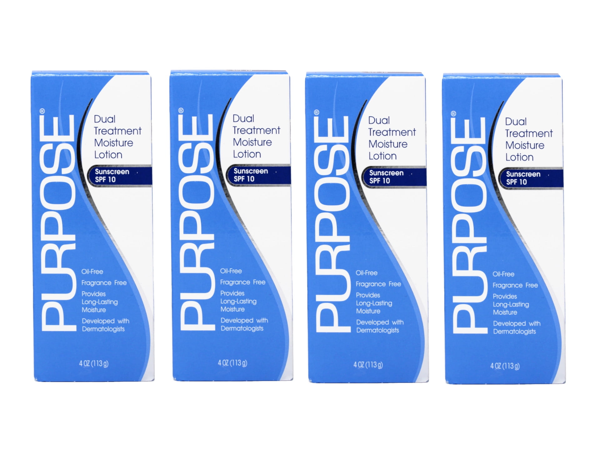 4 Pack - Purpose Dual Treatment Moisture Lotion SPF10 4 OZ Each
