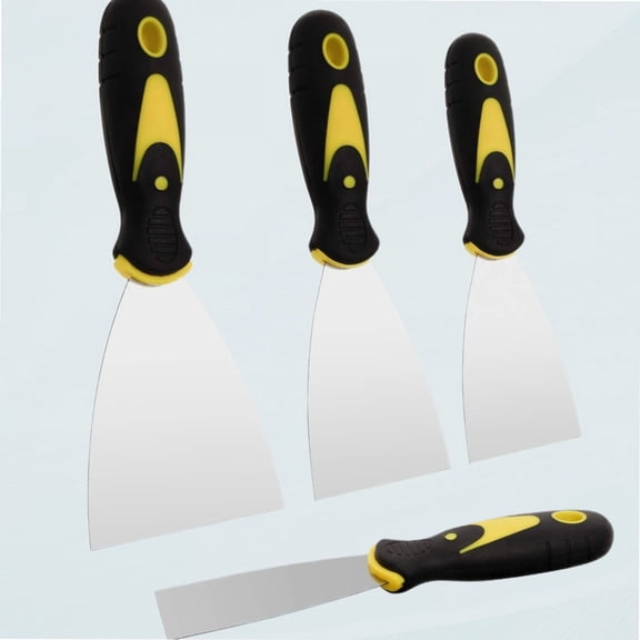 4 Pack Putty Knife Scrapers, Spackle Knife, Metal Scraper Tool for Drywall Finishing, Plaster Scraping, Decals and Wallpaper (5", 4", 3", 1.5" wide)