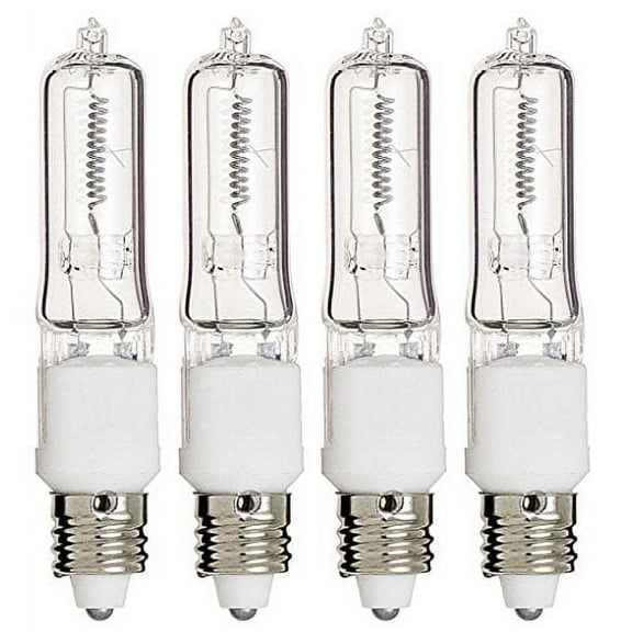 KOR (Pack of 4) Q250CL/MC 250W JD T4 Bulbs E11 Mini Candelabra Base, 120V, Clear