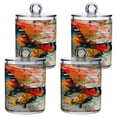 thumbnail image 1 of 4 Pack Qtip Holder Dispenser Colorful Butterfly on Book Clear Plastic Storage Apothecary Jars for Cotton Swabs Balls Pads Floss, 1 of 7