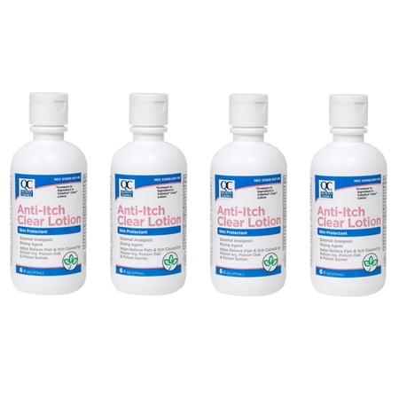 4 Pack Quality Choice Anti-Itch Clear Lotion for Poison Ivy and oak 6 Ounce Each
