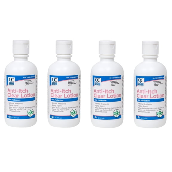 4 Pack Quality Choice Anti-Itch Clear Lotion for Poison Ivy and oak 6 Ounce Each