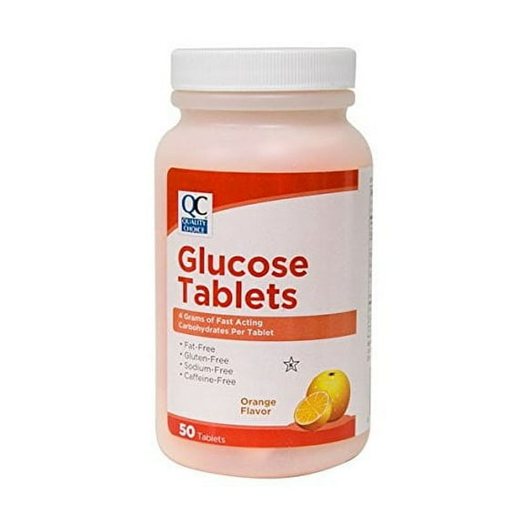 4 Pack Quality Choice Glucose Orange Flavor 50 Tablets Each