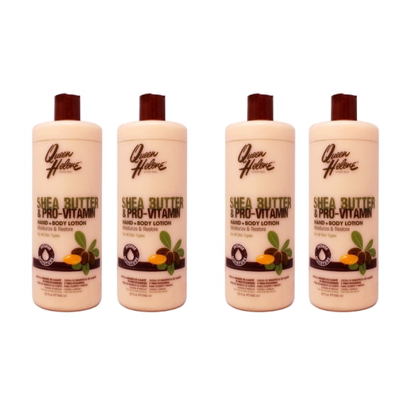4 Pack - Queen Helene Shea Butter & Pro-Vitamin Hand + Body Lotion, Moisturize & Restore for All Skin Types, 32 FL OZ