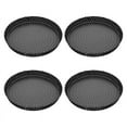 thumbnail image 1 of 4 Pack Quiche Tart Pan,5 Inch Round Perforated Pizza Baking Tray Non-Stick Tart Tin with Holes 2515, 1 of 8