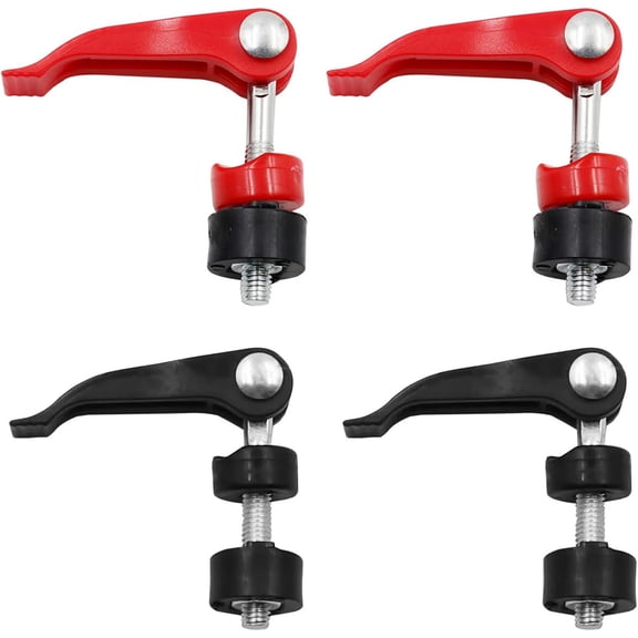 4-Pack Quick-Lock Screws for Tile Cutter & Pusher, Adjustable Tightness Clamping Bolt, Stainless Steel and Plastic Tile Tool Replacement, Red/Black