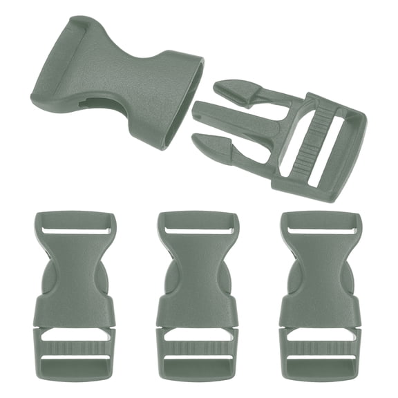 4 Pack Quick Side Release Buckle, 0.8" Plastic Buckle Clip, deep Green