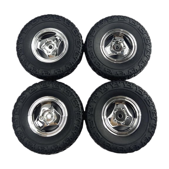 4 Pack RC Car Wheels Model Tires DIY Plastic Construction for 1:18 Off Road Climbing Crawler Cars