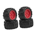 thumbnail image 1 of 4 Pack RC Crawler Tires RC Wheels and Tires Hubs Aggressive Tooth Pattern for 1:18 Scale Monster Truck Toys, 1 of 9
