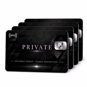 QXWPBV RFID Blocking Cards for Wallet, Credit Card Protector, RFID Card Blocker for Contactless Cards, ID and Passport, Black and Purple, 4 Pack