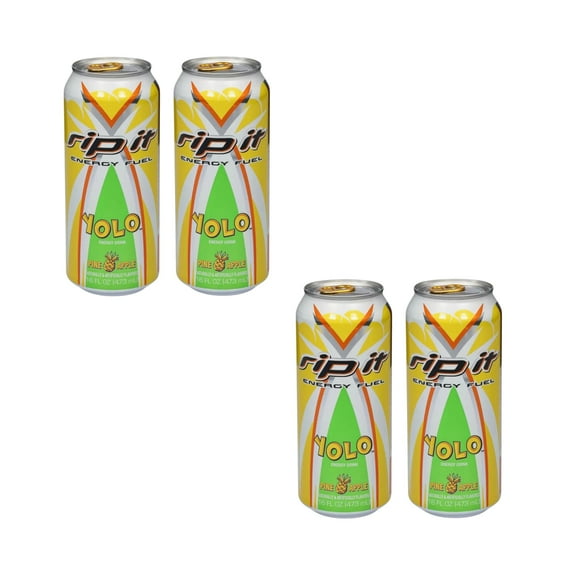 ( 4 Pack ) RIP IT Energy Fuel Energy Drink, Pineapple, 16oz