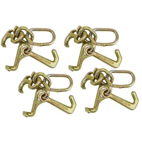 (4 Pack) RTJ Cluster Hook Heavy Duty Wrecker Hauler Tow Towing Truck Chain Pair R T J