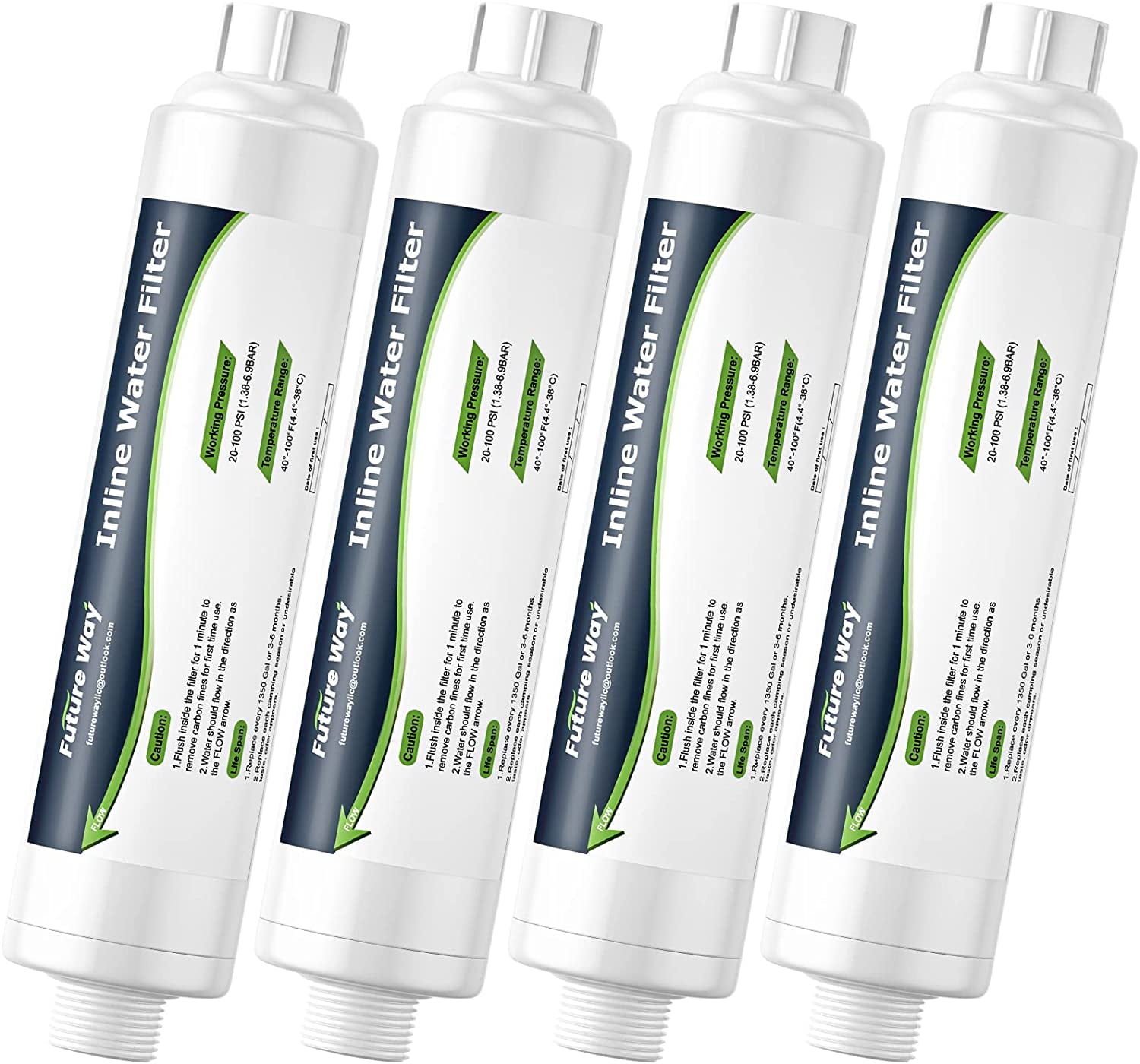 4 Pack RV Inline Water Filter, NSF/ANSI Certified Garden Hose Filter