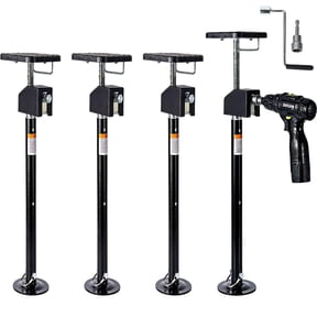 4 Pack RV Slide Out Supports Jack with a Flat Top Support Block, RV Stabilizer Jacks Supports Up to 20,000lbs, 21"-49" Quick-Lift Adjustable - Drill & Hand Crank Compatible for Campers & RVs