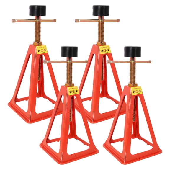 4 Pack RV Stabilizer Jacks, Heavy Duty Adjustable Trailer Jack Stands, 3300 lbs Capacity Each, 11" to 17" Height Range, Includes Rubber Pads and Support Nuts