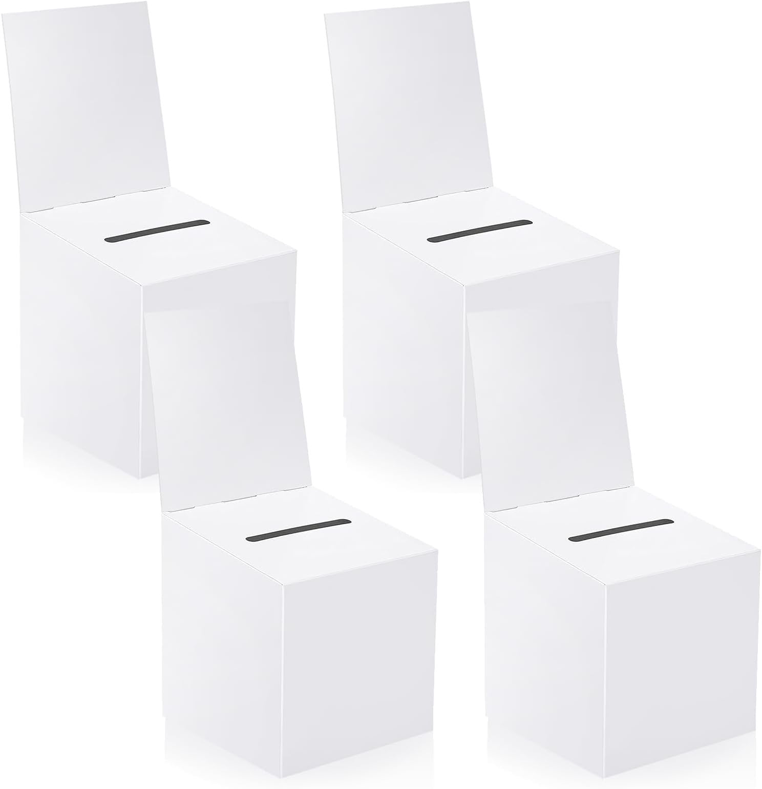 4 Pack Raffle Boxes Ballot Box Suggestion Box with Slot, 6 x 6 x 6 Inch ...