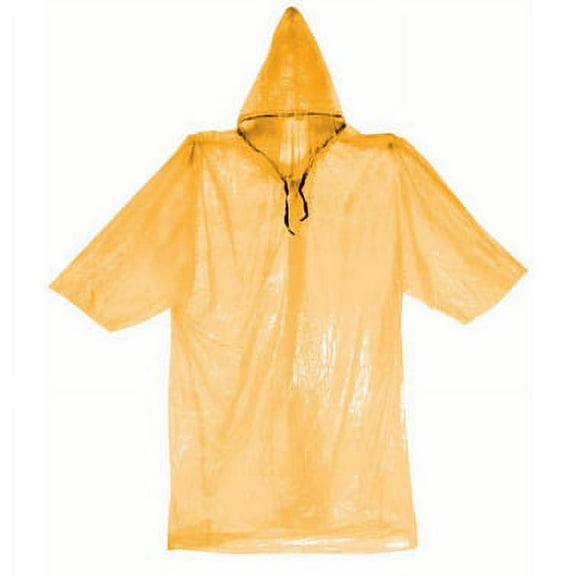 (4 Pack) Rain Gear Raincoat Lighweight Poncho Emergency Weather - Orange