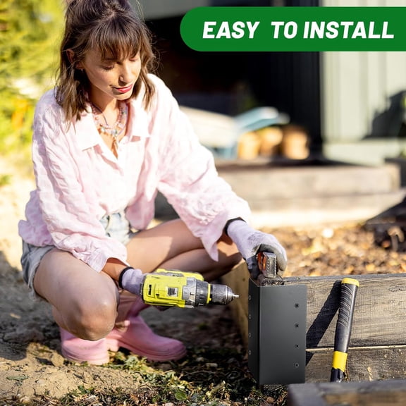 4 Pack Raised Garden Bed Corner , 3" x 3" x 6" Metal Corner for 9"-12" Garden Bed with Screws for Wood Frame