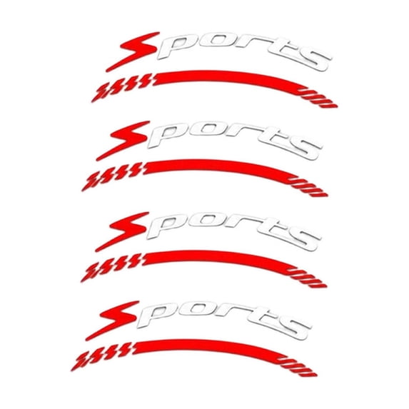 4-Pack Raised Tire Lettering Decals, Universal Wheel Stickers with Sport Text Design, Weatherproof Rim Emblems for Car SUV Truck Motorcycle(Red)
