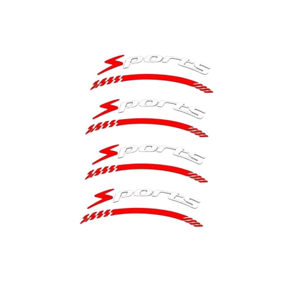 4-Pack Raised Tire Lettering Decals, Universal Wheel Stickers with Sport Text Design, Weatherproof Rim Emblems for Car SUV Truck Motorcycle(Red)