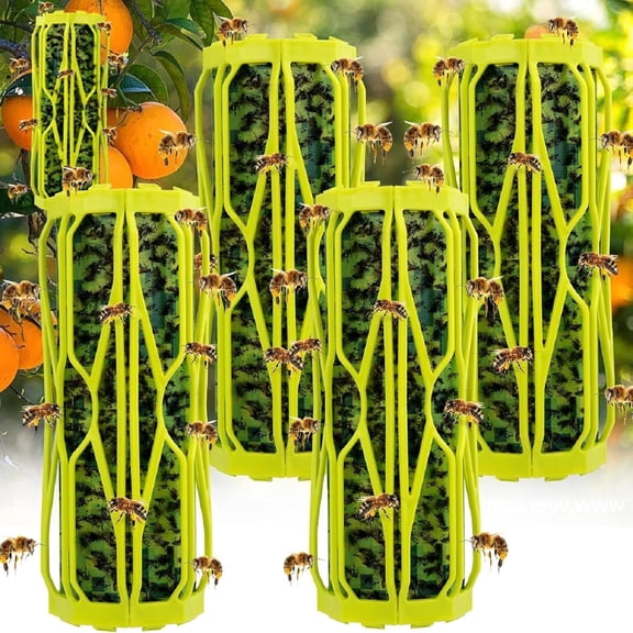 4 Pack Ranch Fly Traps Outdoor Hanging, Trap Wasp Carpenter Bee for Outside, Catcher Killer Hunter Hornet, Gnat, Mosquito, Flying Insect
