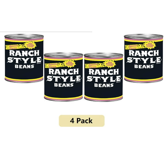 (4 Pack) Ranch Style Canned Pinto Beans, Real Western Flavor, 15 oz