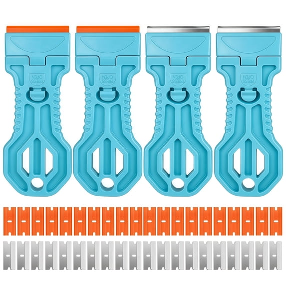 Nazorblade 4 Pack Razor Blade Scraper, Cleaning Scraper Tool with 20 Pcs Plastic ...