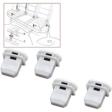 4x Nylon Rear Seat Cushion Pad Clips – Direct Replacement For Mazda – White, Plastic, Easy Install