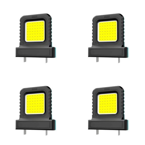 4-Pack Rechargeable COB LED Light with Portable Flood Lamp, High-Brightness Utility Light for Workshop Garage Repair, Emergency Camping Lighting Tool, Durable Plastic Handheld Lamp, Green, By Cosmug