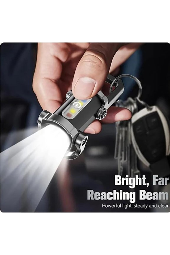 4 Pack Rechargeable Keychain Flashlight with Phone Charger, 1200 Lumen Mini EDC Torch, 7 Lighting Modes, Portable for Walking, Hiking, Outdoor, Ideal Christmas  Valentines Day Gift Set