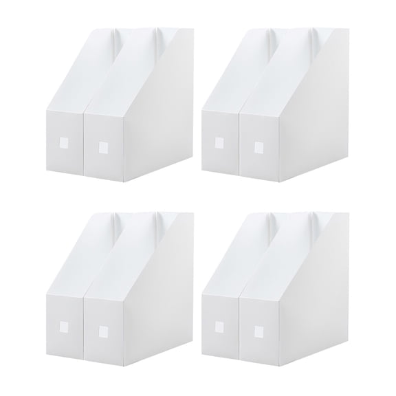 4 Pack Rectangular Plastic Desk Organizer, Magazine Rack, White