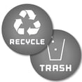 thumbnail image 1 of 4 Pack Recycle Logo and Trash can Sticker to Organize Your Trash - for Garbage containers and Recycle Bins - Premium Vinyl Decal (Grey, Medium), 1 of 8