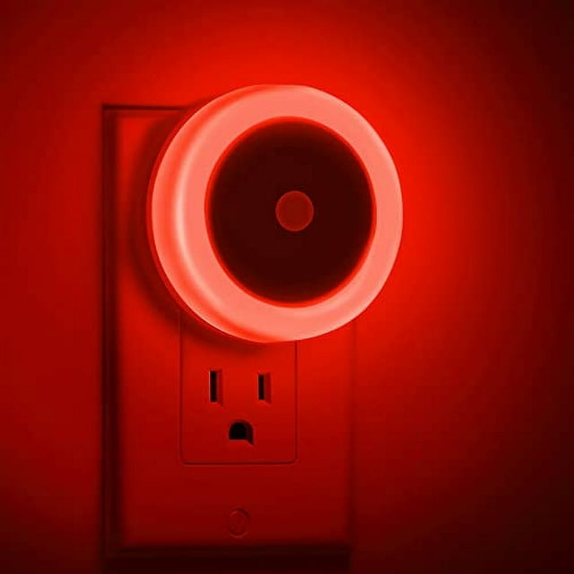 Briignite 4 Pack Red LED Night Light, Plugin with Light Sensor, Ideal for Kids and Adults, 0.6W