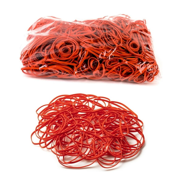 [4 Pack] Red Rubber Bands Size #18 (3 x 1/16 inches) Approx 1480 pcs per Box - Non-Latex Rubberbands For Office, Commercial, Store, Home, Kitchen, Industrial, Money, Electrical Use (4 Box)