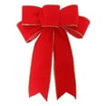 thumbnail image 1 of 4 Pack Red Wreath Bows for Christmas Outdoor Decorations, Striped Ribbons for Crafts, Xmas Holiday Gifts Present Wrapping, 1 of 6